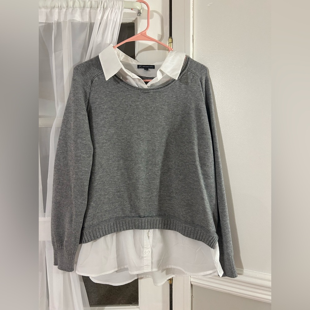 Adrianna Papell White and Gray Top